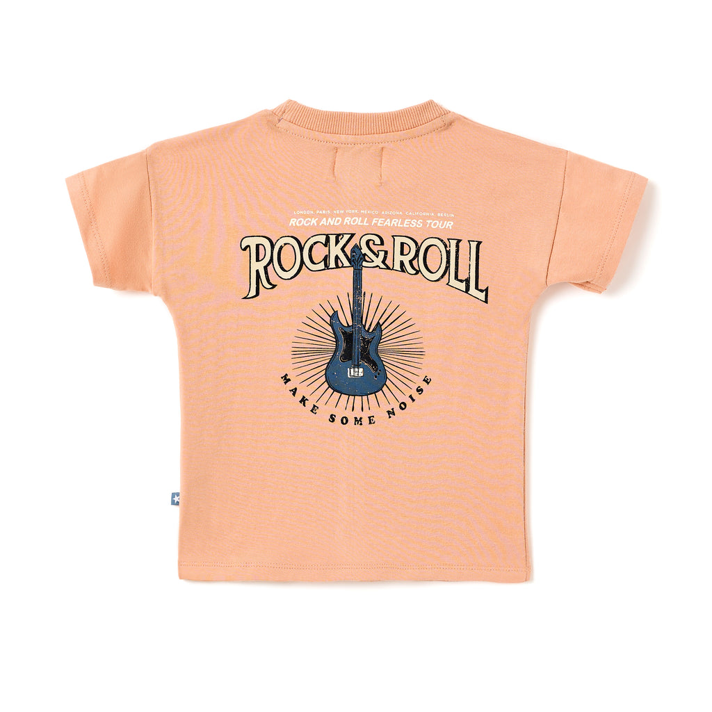 Boys 2 Pc Set ?Golden Hour? Terracotta Tee & Sand Joggers Set