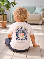 Boys 2 Pc Set ?Sunshine Surf Club? Graphic Tee & Moto-Pocket Joggers Set