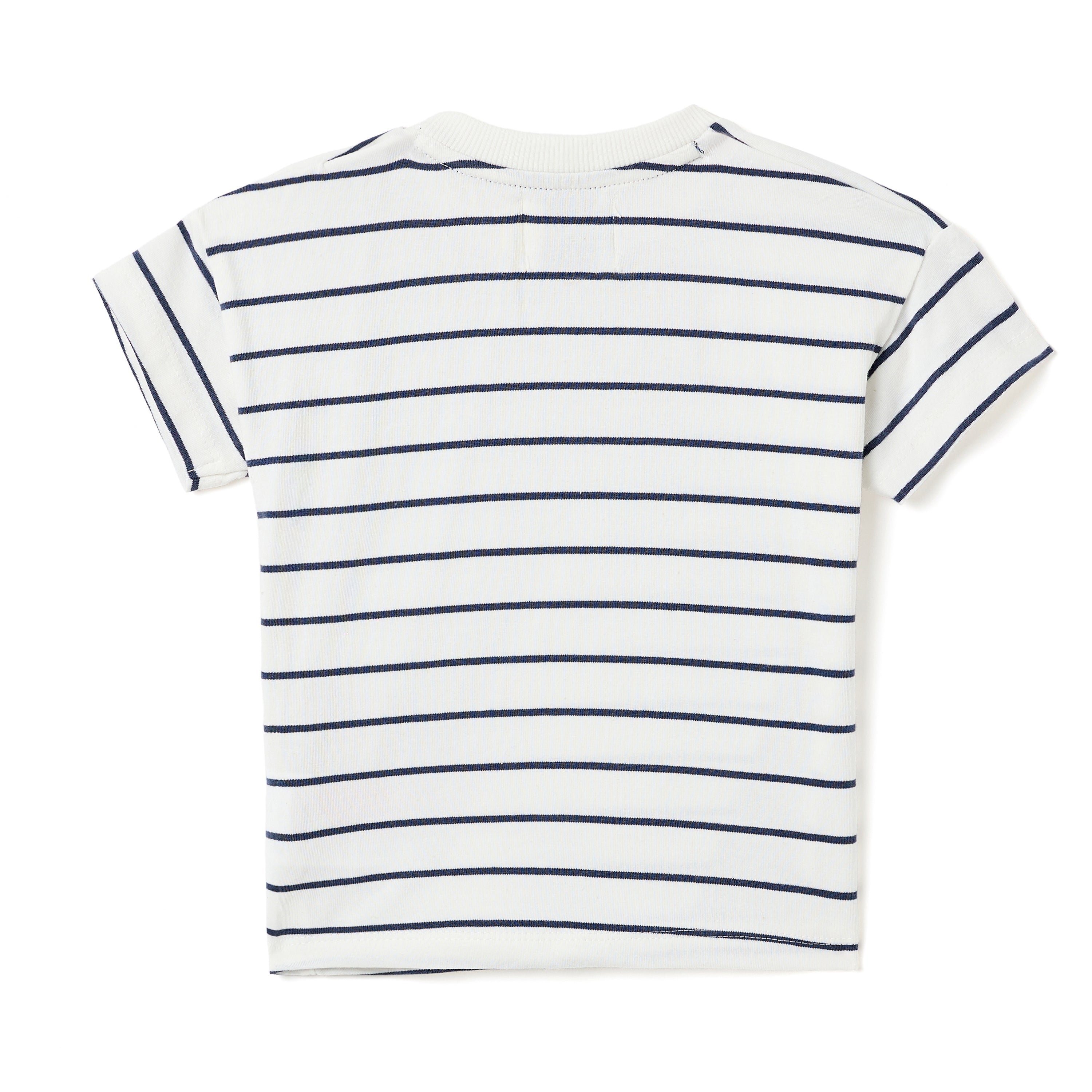Boys 2 Pc Set ?Little Angler? Striped Anglerfish Tee & Pocketed Shorts Set