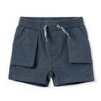 Boys 2 Pc Set ?Little Angler? Striped Anglerfish Tee & Pocketed Shorts Set