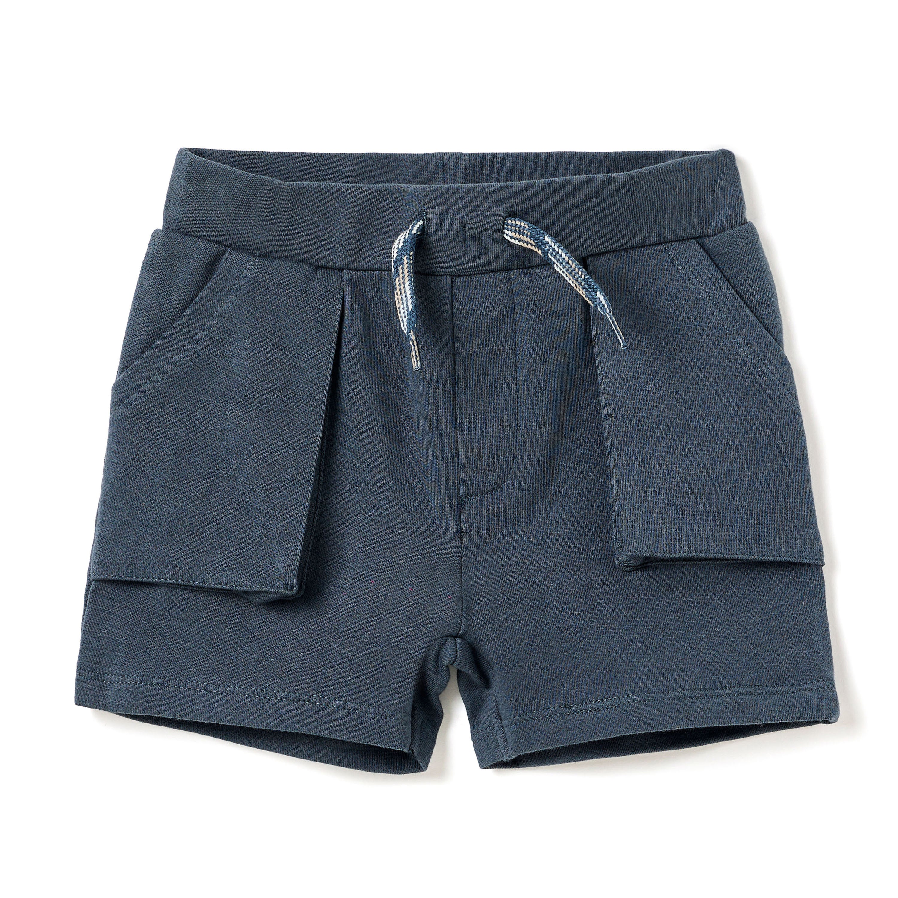 Boys 2 Pc Set ?Little Angler? Striped Anglerfish Tee & Pocketed Shorts Set