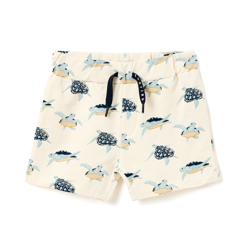 Boys 2 Pc Set ?Surfing Turtles? Tee & Drawcord Shorts Set