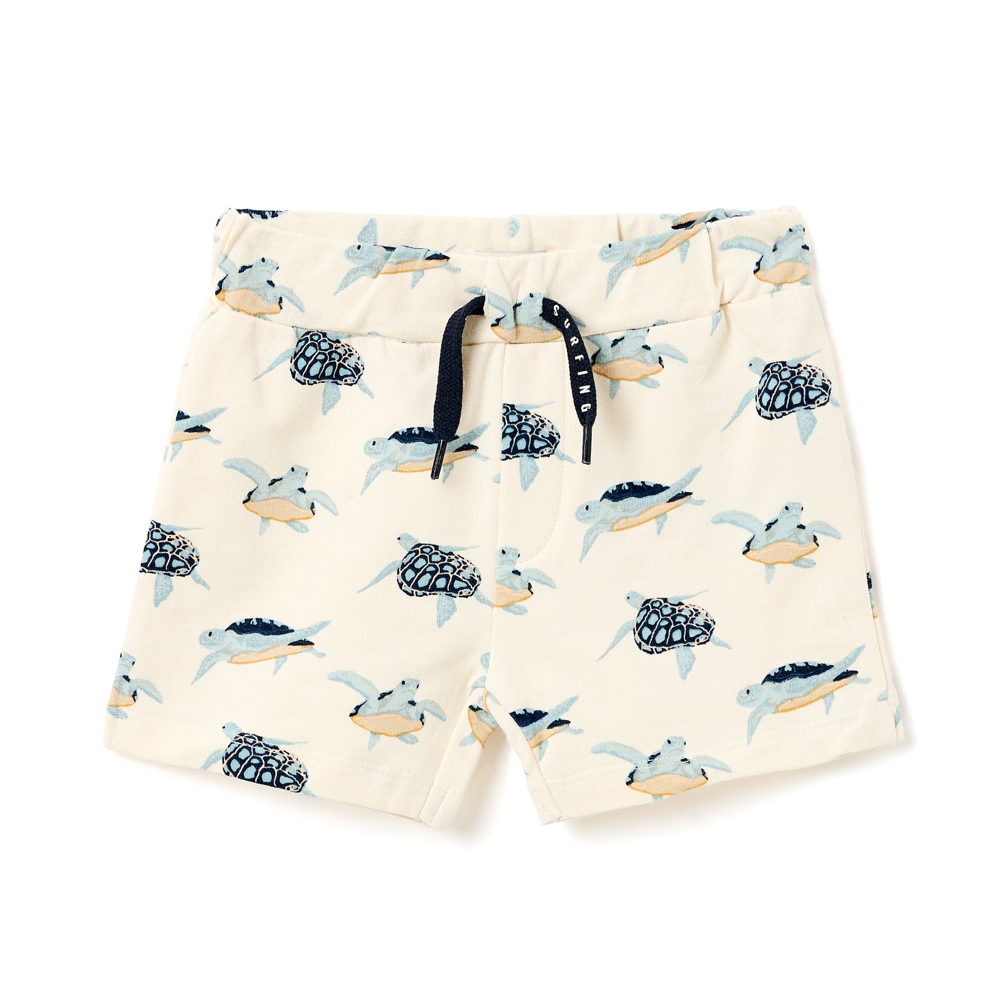 Boys 2 Pc Set “Surfing Turtles” Tee & Drawcord Shorts Set