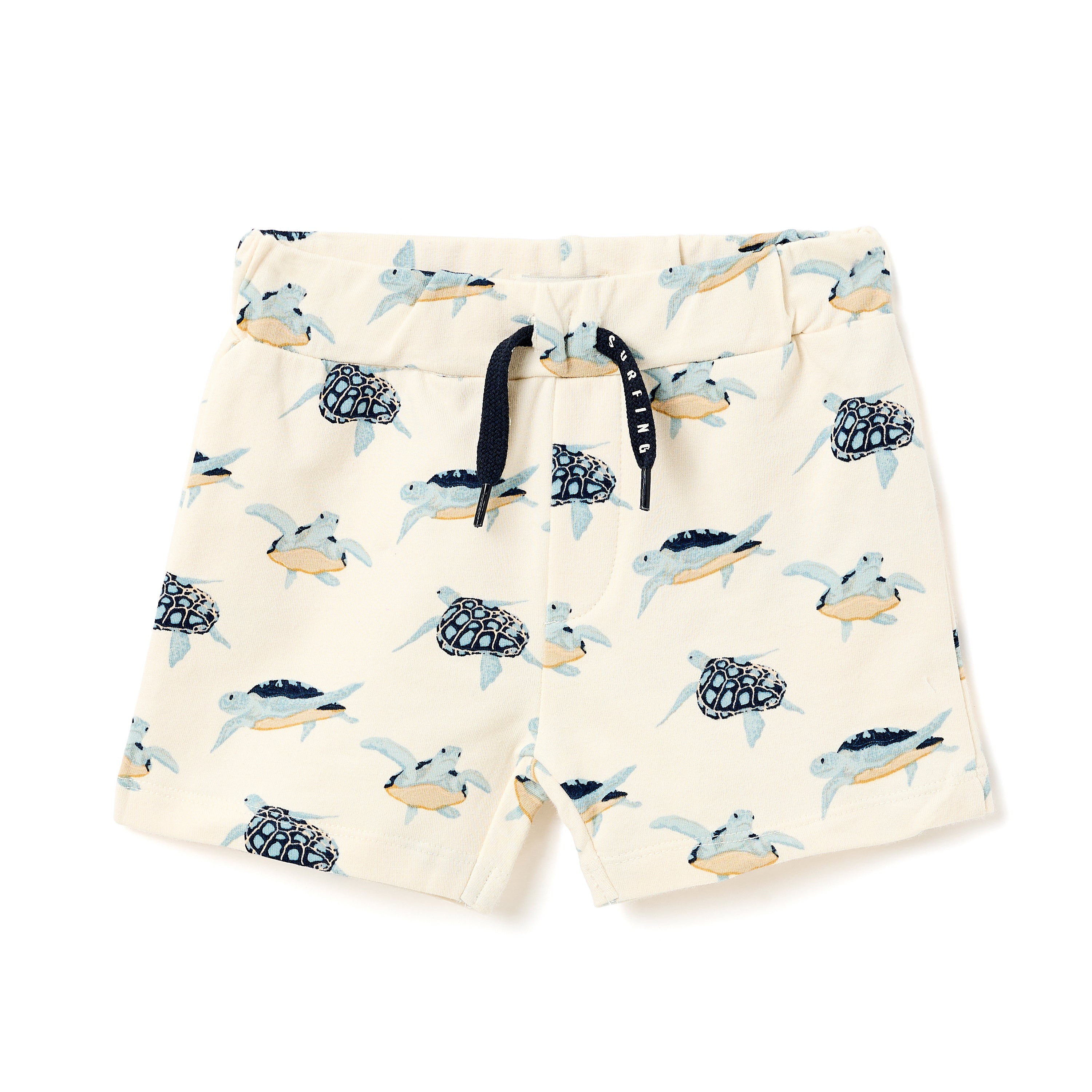 Boys 2 Pc Set ?Surfing Turtles? Tee & Drawcord Shorts Set
