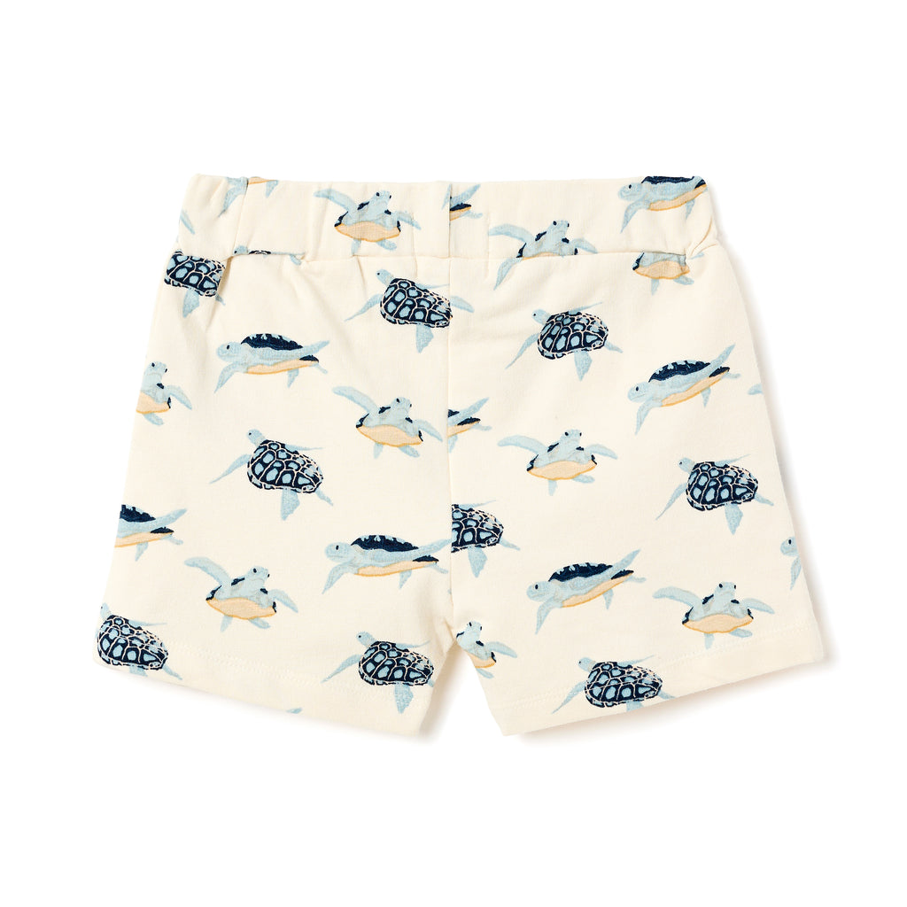Boys 2 Pc Set ?Surfing Turtles? Tee & Drawcord Shorts Set