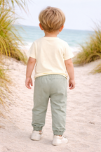 Boys 2 Pc Set ?Surf Club? Palm-Print Tee & Rib-Knit Joggers Set