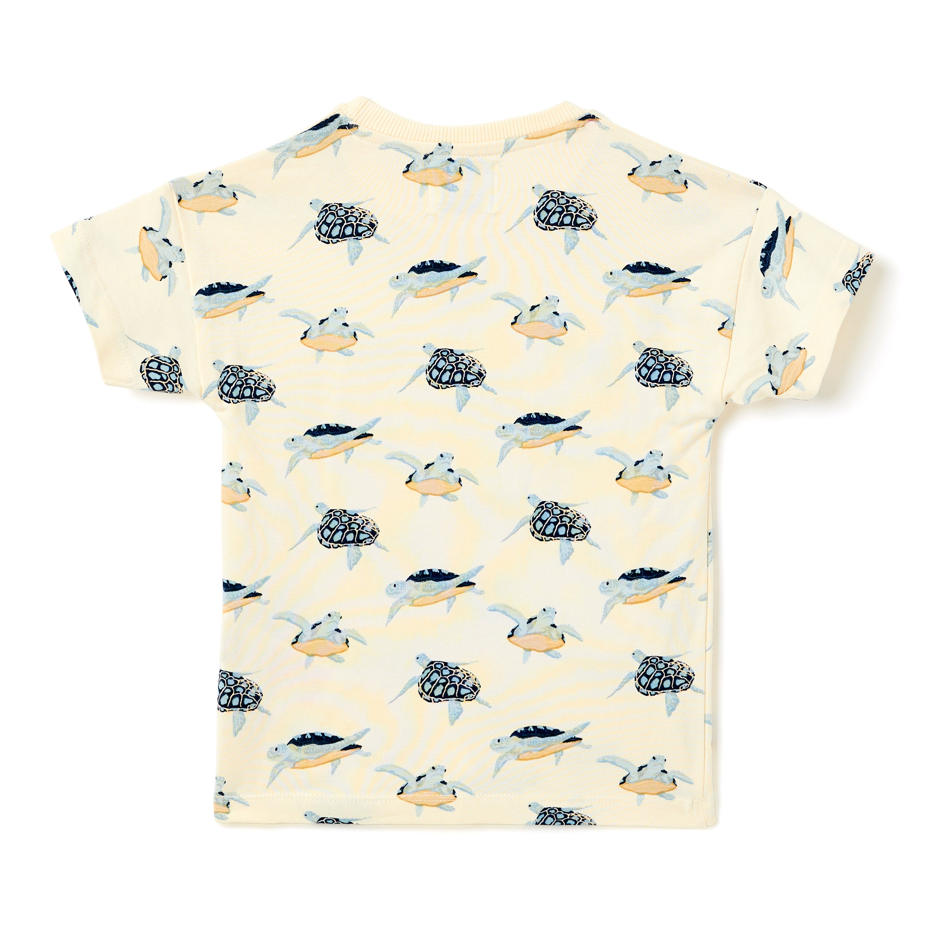 Boys 2 Pc Set ?Turtle Surf? All-Over Print Tee & Pocket-Shorts Set