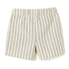 Boys 2 Pc Set ?Coastal Stripe? Collared Button-Front Shirt & Draw-Waist Shorts Set