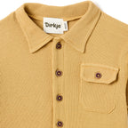 Boys 2 Pc Set ?Sunlit Waffle? Collared Shirt & Roll-Cuff Shorts Set