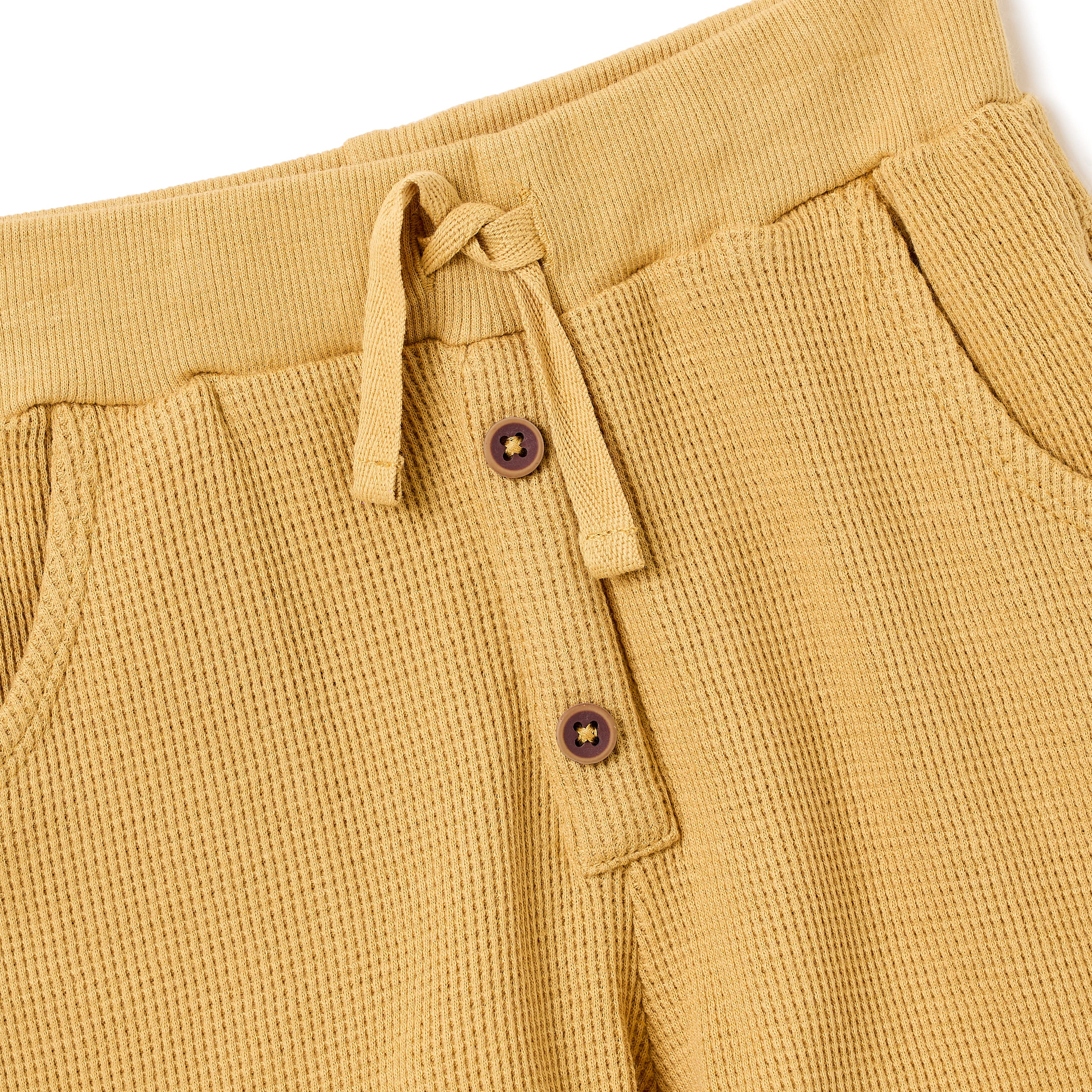 Boys 2 Pc Set ?Sunlit Waffle? Collared Shirt & Roll-Cuff Shorts Set