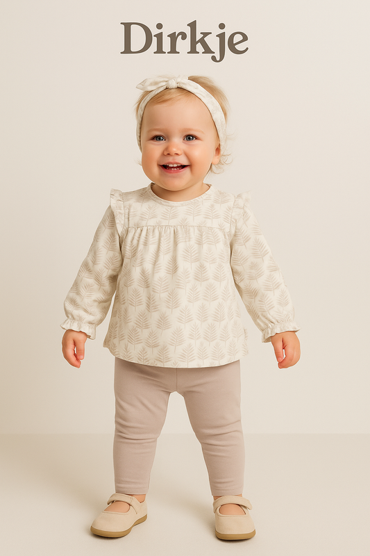 Dirkje Baby Girls 3-Piece Printed Top, Leggings & Headband Set