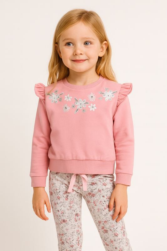 Dirkje Girls Floral Sweatshirt & Joggers Set