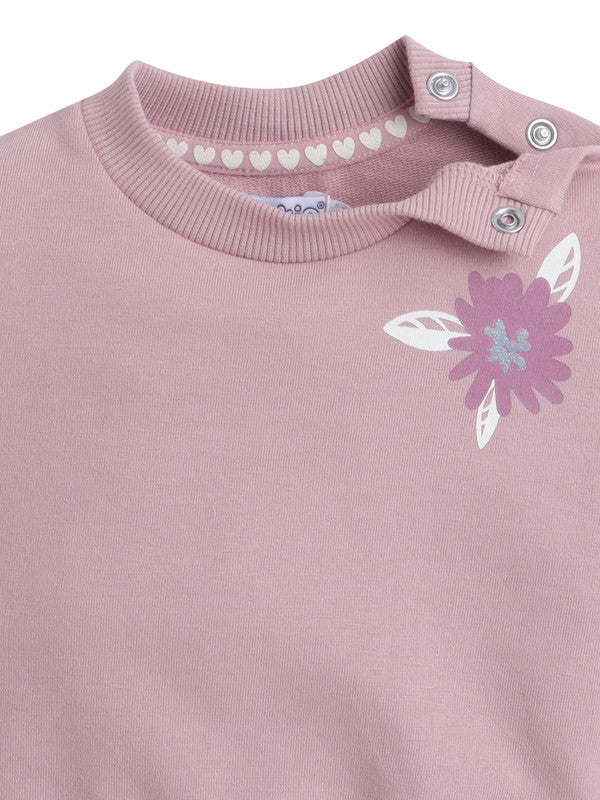 Girls Pink Floral Ruffle Fleece 3-Piece Set (12 M-4 Y)