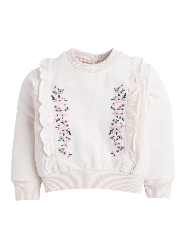 Dirkje 3-Piece Ruffled Floral Sweatshirt with Matching Pants & Headband Set