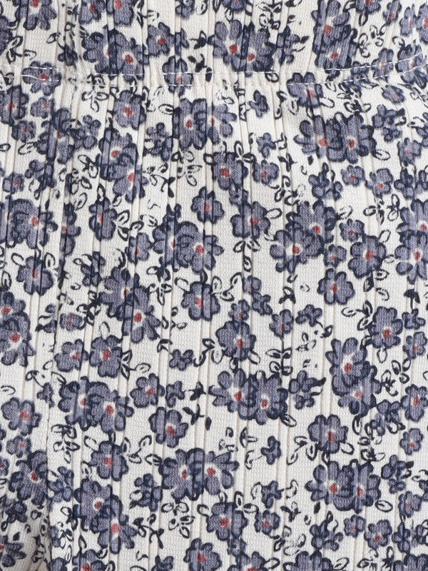 Dirkje Girls 2-Piece All-Over Floral Blouse and Flared Pant Set