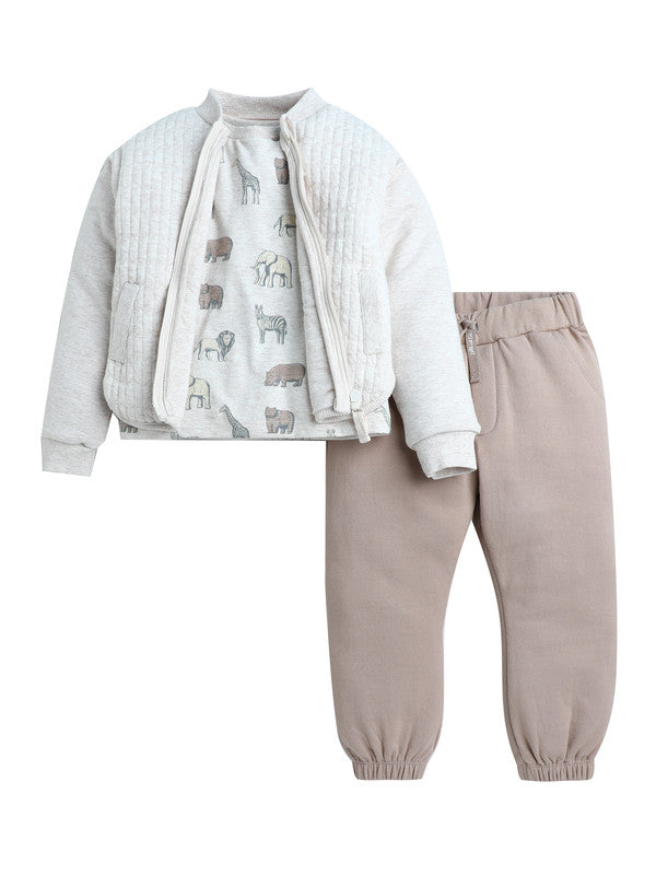 Dirkje 3-Piece Boys Animal Print Jacket Set - 12M to 4Y