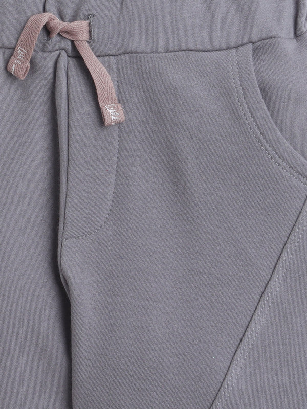 Boys Safari Print Fleece Tracksuit – Sand & Heather Grey 2-Piece Set