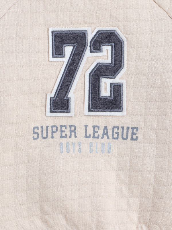 Boys Beige Quilted Sweatshirt Set (12M-5Y)