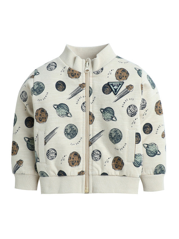 Infant Boys Space Race 3-Piece Fleece Set – Cream & Navy