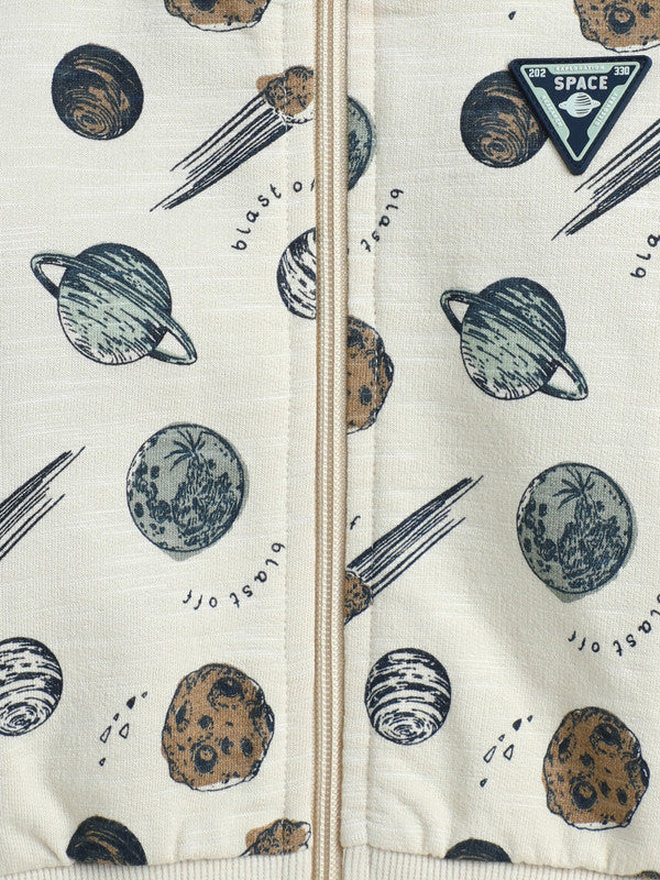 Infant Boys Space Race 3-Piece Fleece Set – Cream & Navy