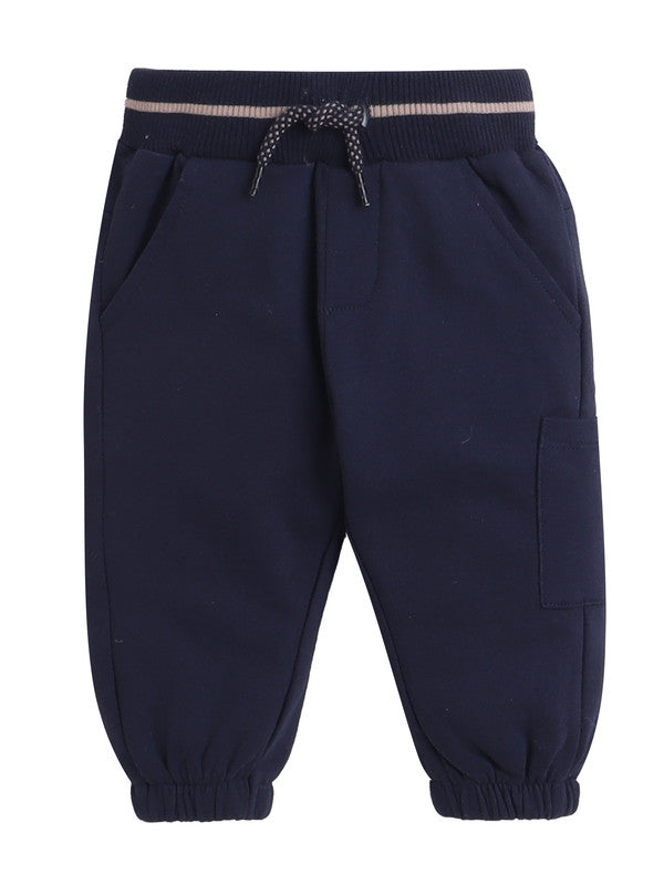 Boys Planet Cargo Fleece Tracksuit – Cream & Navy 2-Piece Set