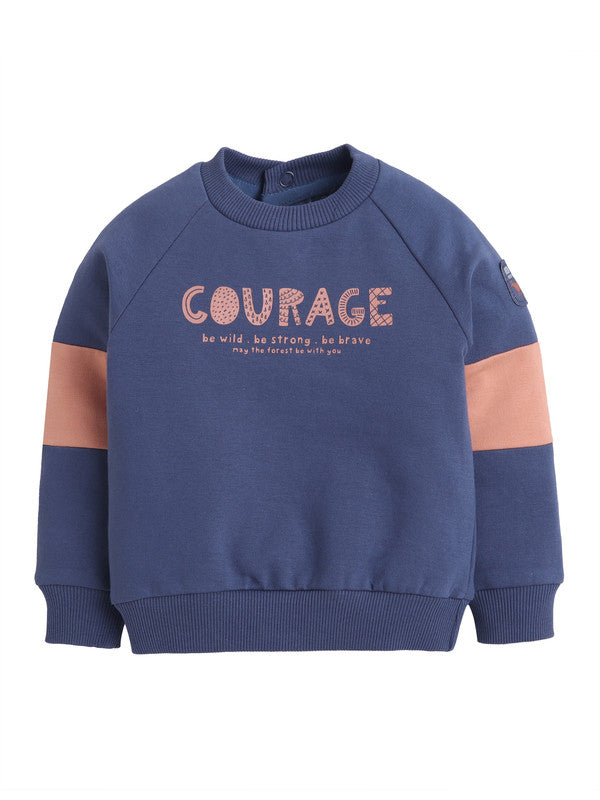 Boys Courage Fleece Tracksuit – Navy & Orange 2-Piece Set