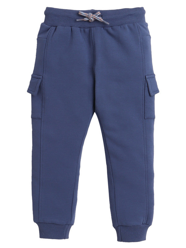 Boys Fox Adventure Fleece Tracksuit – Cream & Navy 2-Piece Set