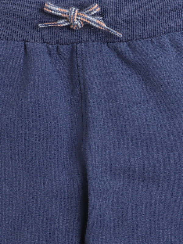 Boys Fox Adventure Fleece Tracksuit – Cream & Navy 2-Piece Set