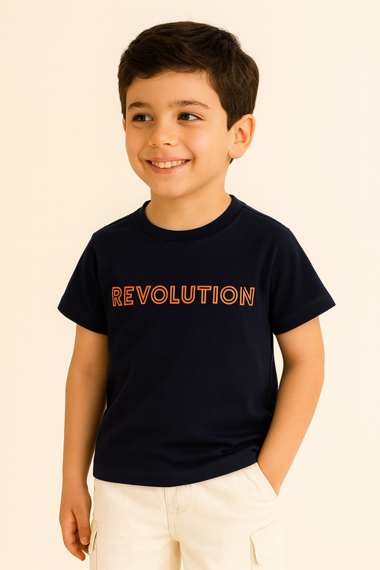 Junior Boys Navy "Revolution" T-Shirt (2Y–9Y)