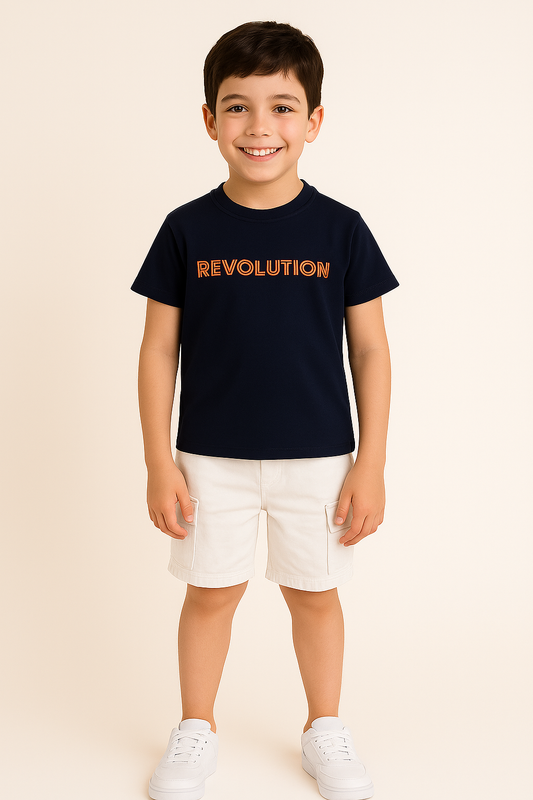 Junior Boys Navy "Revolution" T-Shirt (2Y–9Y)