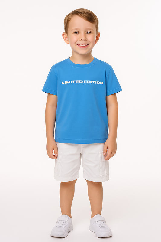 Boys' "LIMITED EDITION" Cotton T-Shirt – Blue (2Y-9Y)