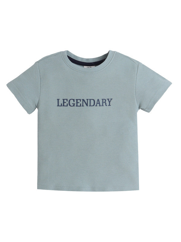 Junior Boys T-Shirt – “LEGENDARY” Slogan – Soft Blue (2Y-9Y)