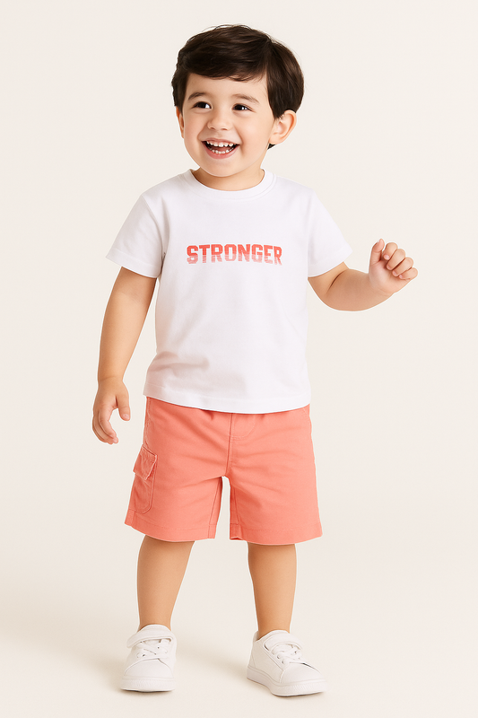 Junior Boys Slogan Print Cotton T-Shirt - White