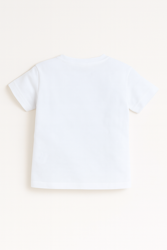 Junior Boys Slogan Print Cotton T-Shirt - White
