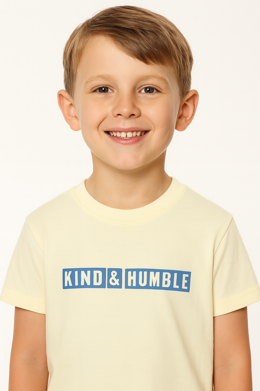 Junior Boys Slogan Print Cotton T-Shirt - Yellow