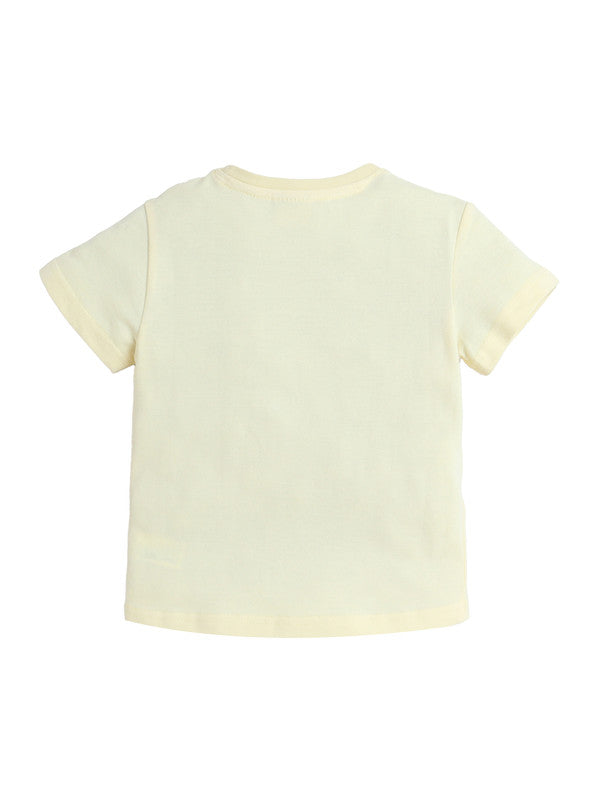 Junior Boys Slogan Print Cotton T-Shirt - Yellow