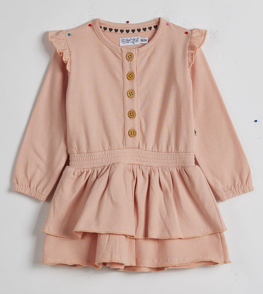 Dirkje Pink layered Frill Dress