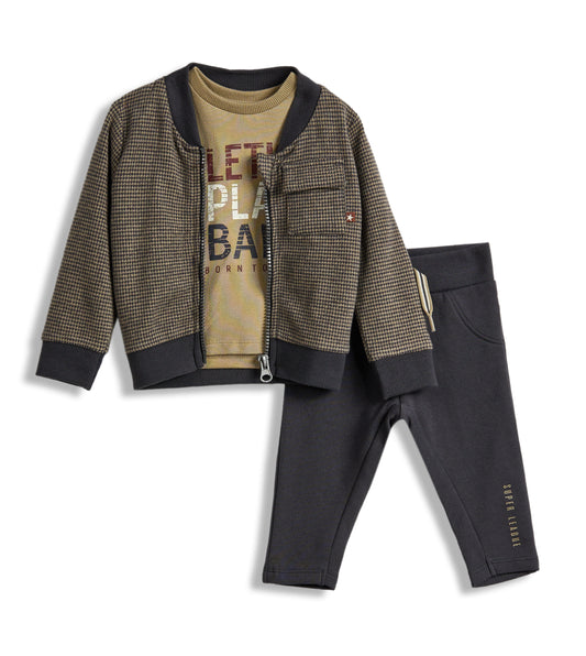 Dirkje 3 piece Set - Grey Top with pants and Jacket - Set