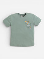 Boys Giraffe Print Cotton Pajama Set “ T-Shirt & Shorts Nightwear