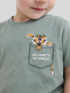 Boys Giraffe Print Cotton Pajama Set “ T-Shirt & Shorts Nightwear