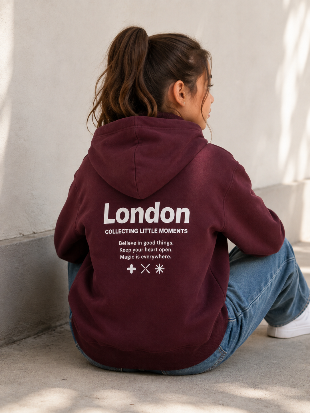 "London" Front and Back Graphic Sweatshirt Hoodie