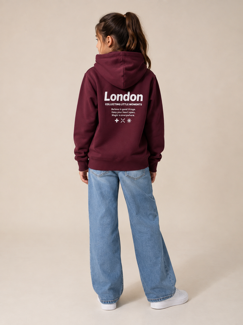 "London" Front and Back Graphic Sweatshirt Hoodie