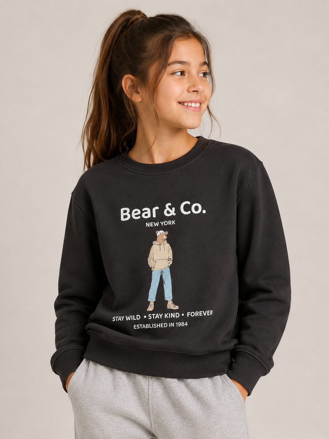 Girls Graphic Print Pullover Top