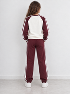 Girls Raglan Sleeve Sweatshirt and Wide Leg Pants Set