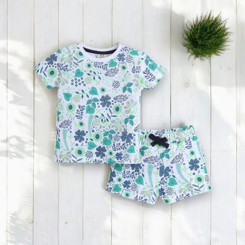 Victor and Jane - All-Over Printed T-shirt and Shorts Pyjama Set