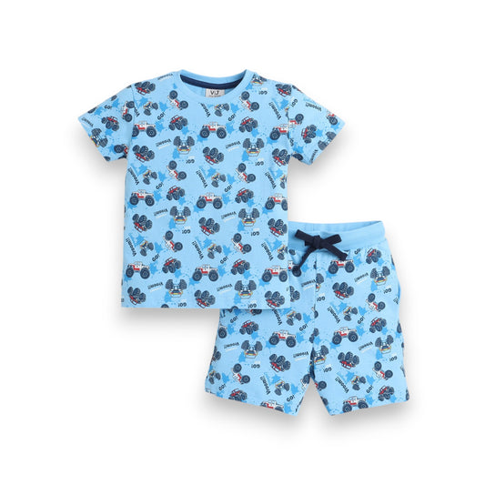 Victor and Jane - All-Over Printed T-shirt and Shorts Pyjama Set