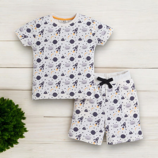 Victor and Jane - All-Over Printed T-shirt and Shorts Pyjama Set