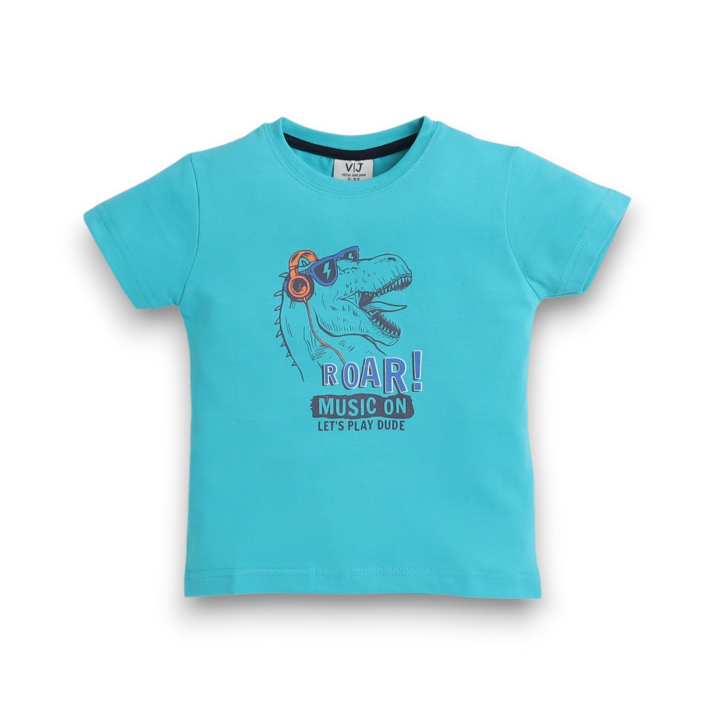 Victor and Jane - Printed T-shirt and Stripes Pyjama Set