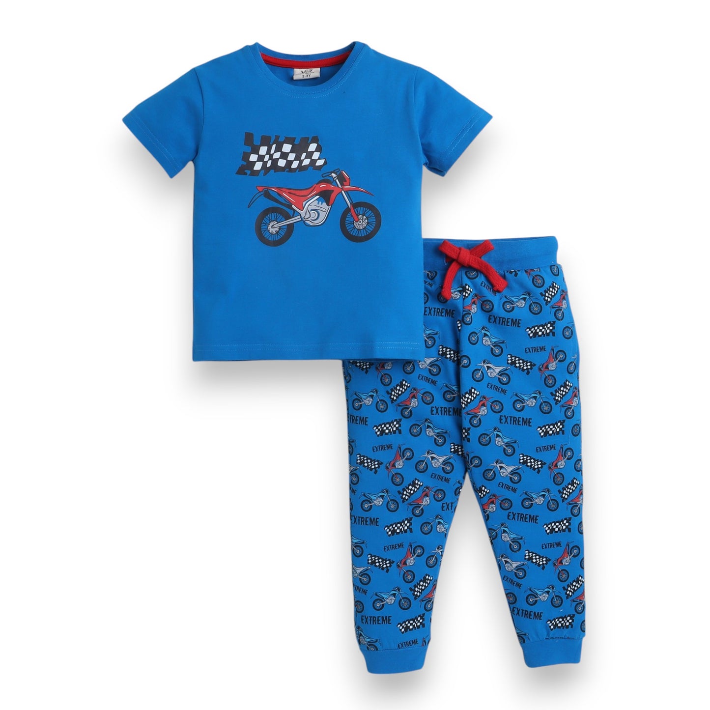 Victor and Jane - Printed T-shirt and Stripes Pyjama Set