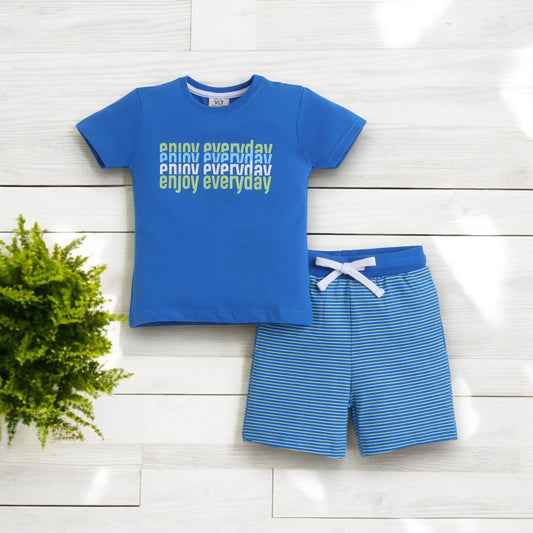 Victor and Jane - Printed T-shirt and Shorts Set